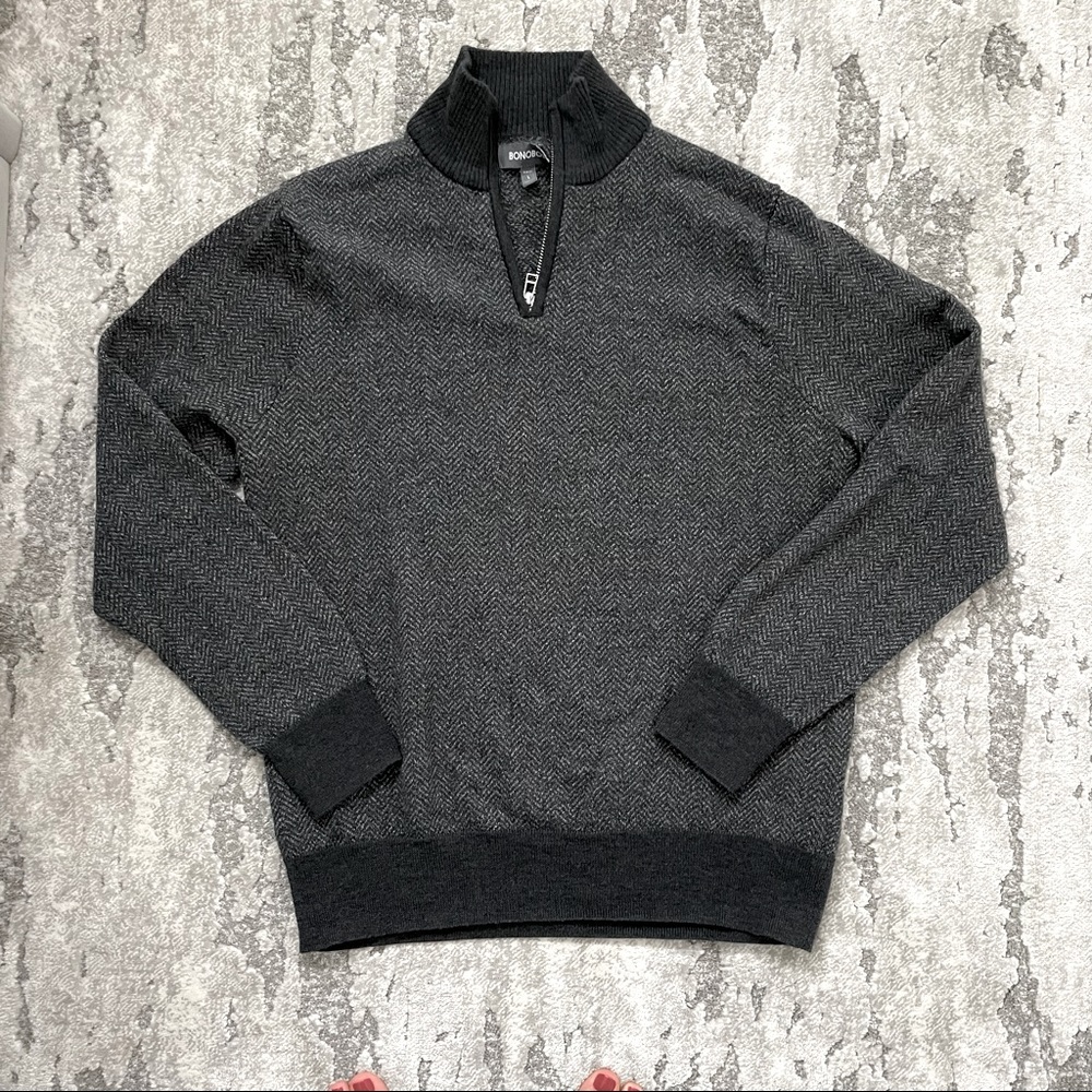 Bonobos Gray Quarter Zip, large